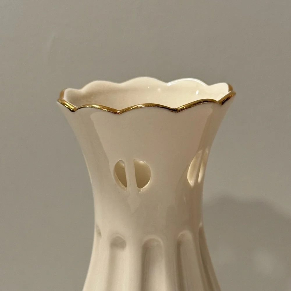 Lenox Ivory and Gold Trim Bud Vase